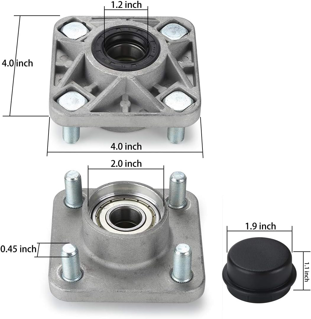 2PCS Golf Cart Front Wheel Hub Assembly for Yamaha Drive G2 G8 G9 G14 G16 G19 G22 G29 Gas or Electric Golf Cart Replace OEM#JG5-WF511-10-00, JG5-WF511-00