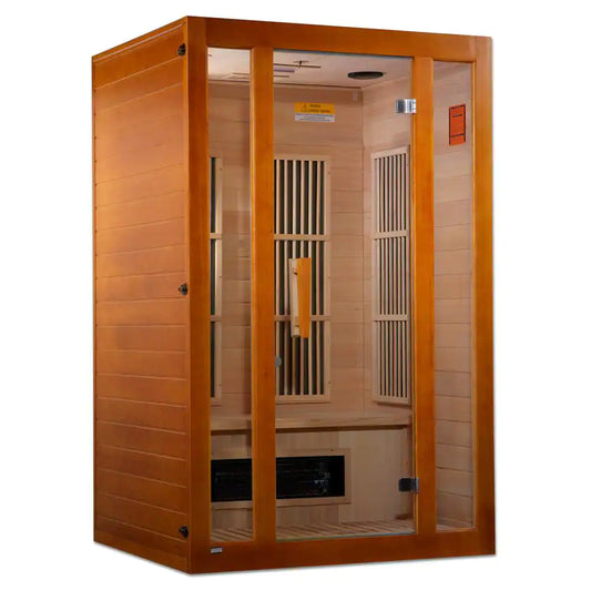 Lifesauna Aspen Upgraded 2-Person Electric Infrared Sauna with 6 Dual Tech Infrared Heaters and Chromotherapy - Rack Crew