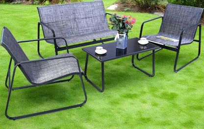 Sofia 4-Piece Navy Patio Set with Metal Frame