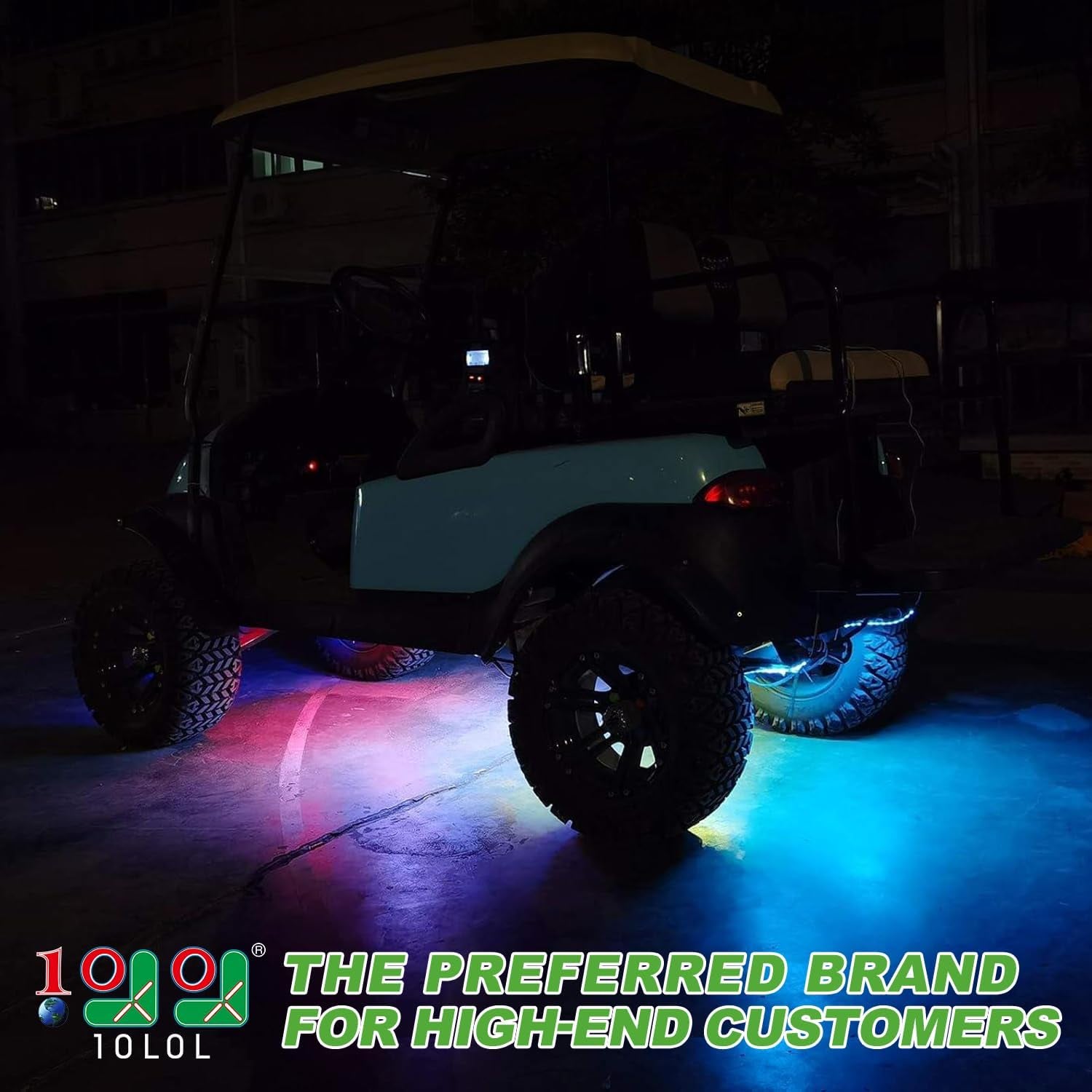 Golf Cart Underglow LED Light Strip Kit, 14 Modes Underbody Glow Neon Lighting with Wireless Remote Control, Sound Active, Water Resistant Flexible Tubes 126-Leds 86 Inch 2 Pack