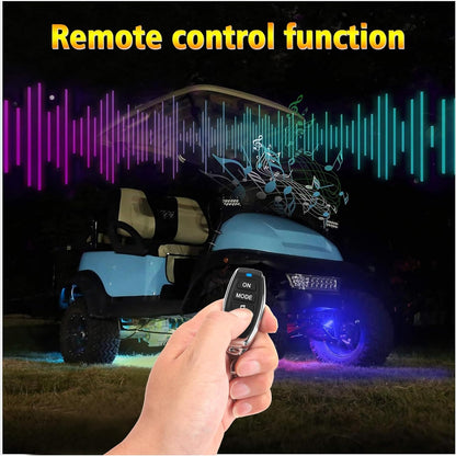 Golf Cart Underglow LED Light Strip Kit, 14 Modes Underbody Glow Neon Lighting with Wireless Remote Control, Sound Active, Water Resistant Flexible Tubes 126-Leds 86 Inch 2 Pack