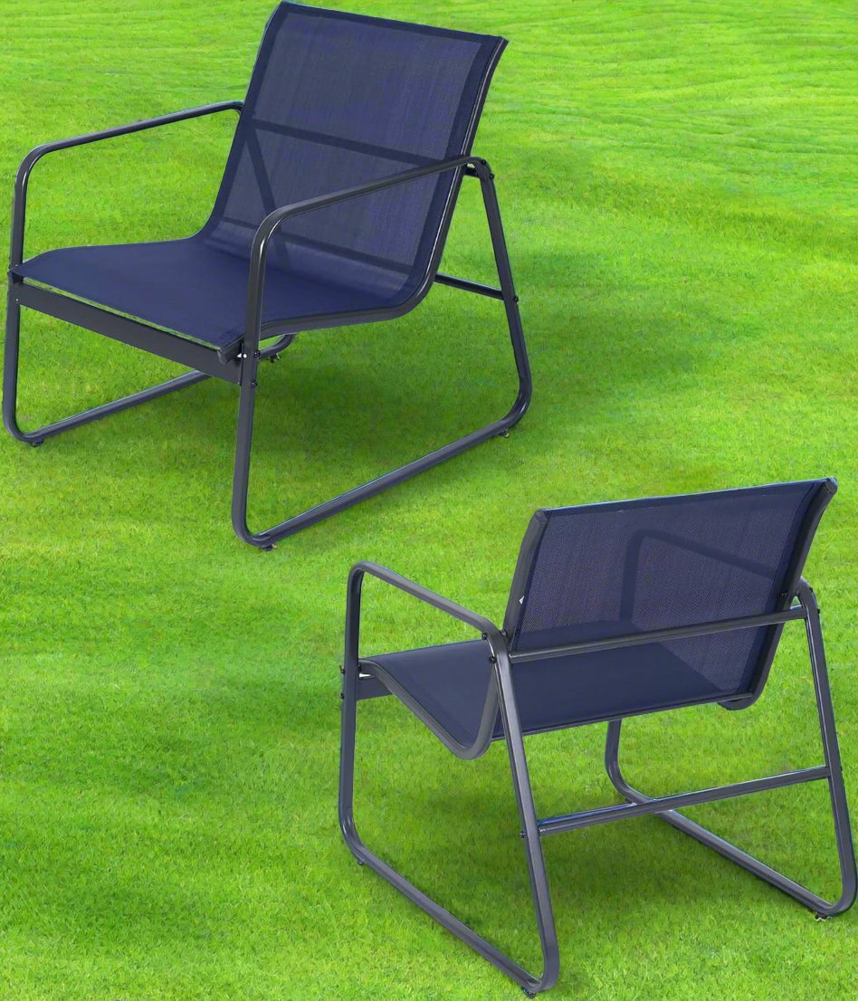 Sofia 4-Piece Navy Patio Set with Metal Frame