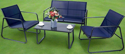 Sofia 4-Piece Navy Patio Set with Metal Frame