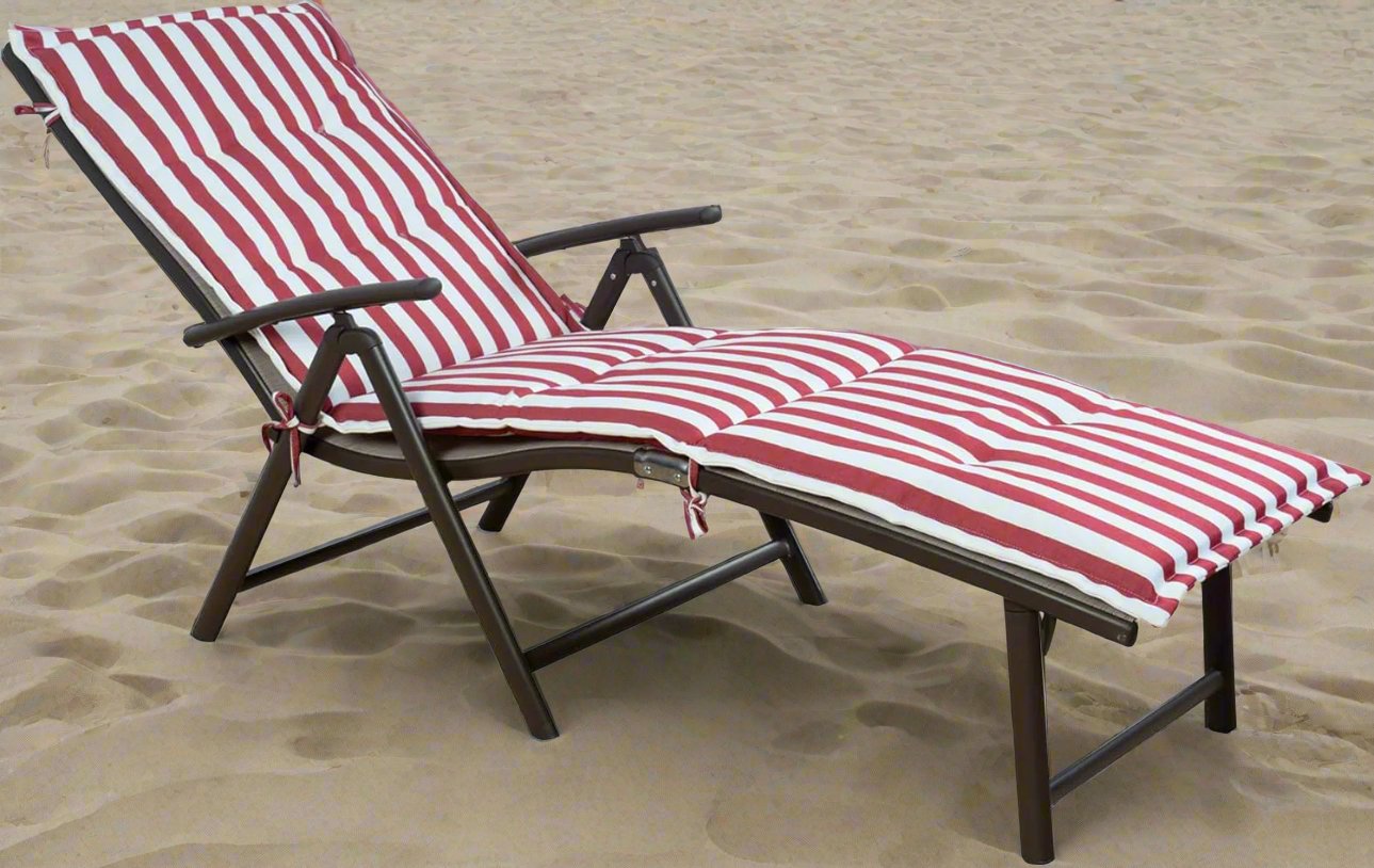 Cozy Aluminum Reclining Lounge Chair for Beach, Yard, Pool