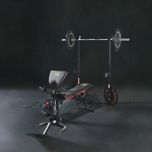 LX600 Adjustable Olympic Workout Bench with Squat Rack - Rack Crew