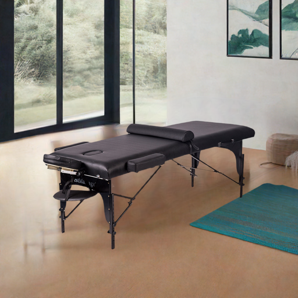 Two Fold Portable Massage Table with Bolster - Rack Crew